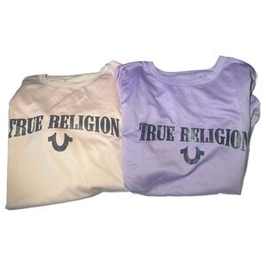True Religion Pastel Pink and Lavender Tees